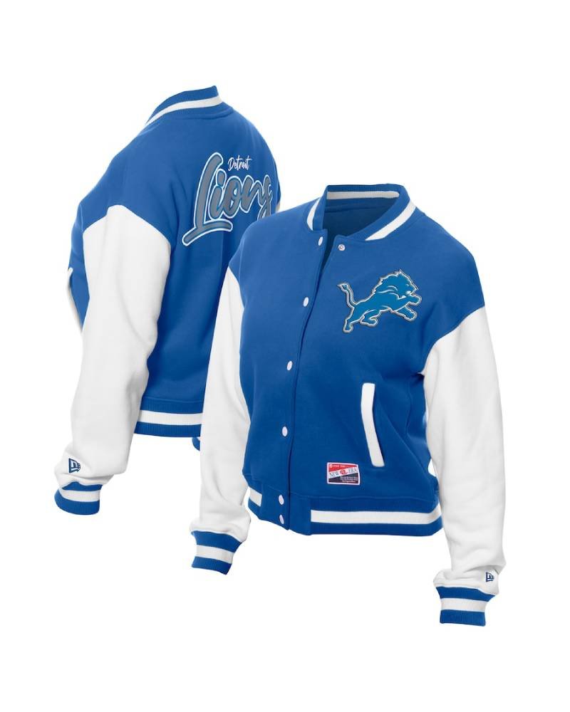 New Era Blue Detroit Lions Fleece Jacket