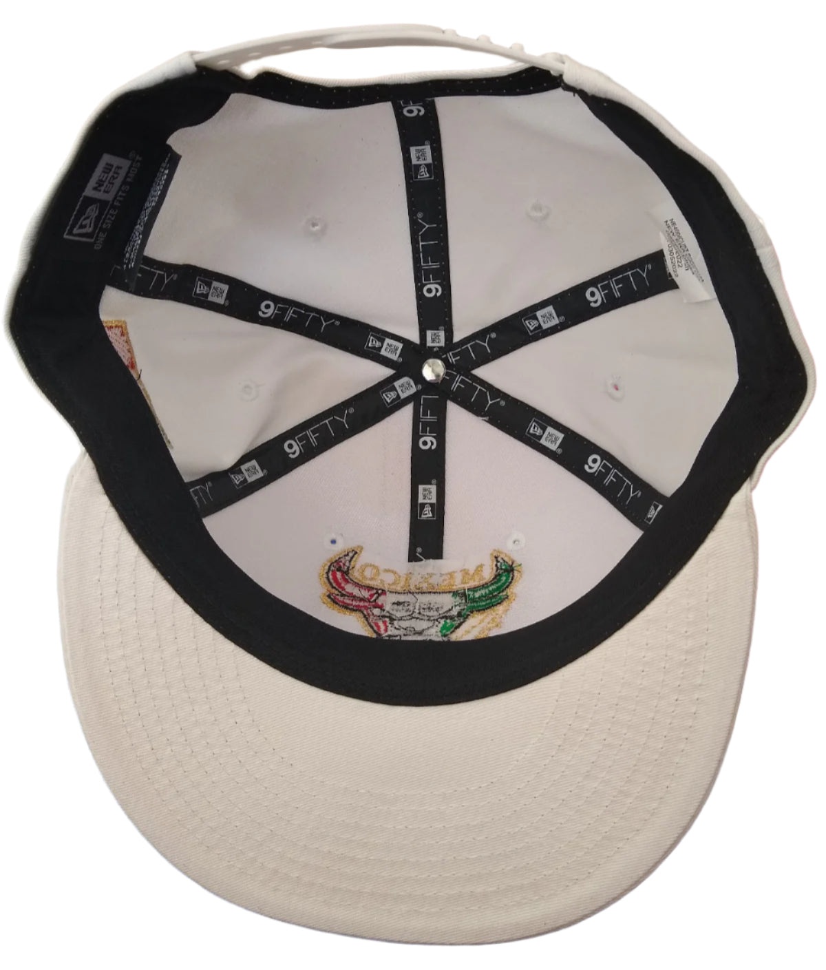 New Era Embroidered SnapBack Mexican Bull logo White Hat