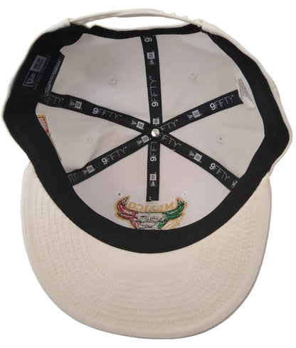 New Era Embroidered SnapBack Mexican Bull logo White Hat