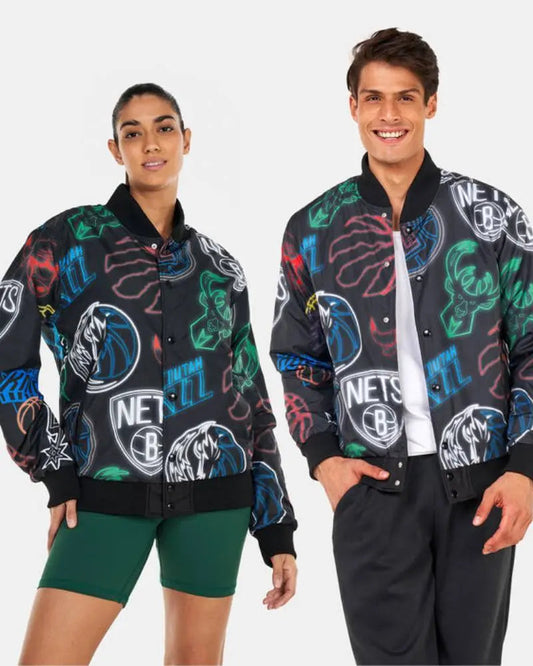 New Era NBA Printed Bomber Jacket