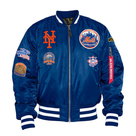 New York Mets New Era x Alpha Industries Reversible Full-Zip Bomber Jacket