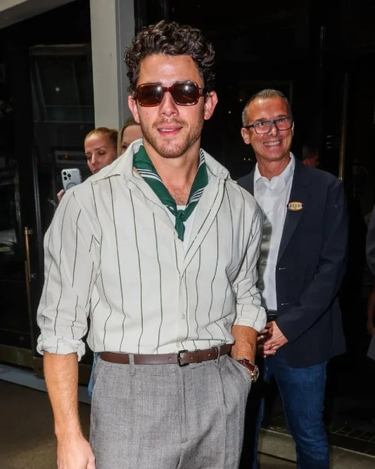 Nick Jonas Fossil Present Fossil Dinner Stripe Shirt