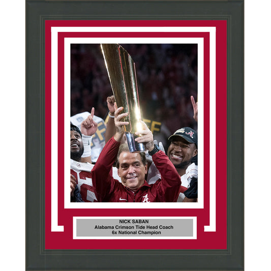 Framed Nick Saban Alabama Crimson Tide 8x10 NCAA Football Photo