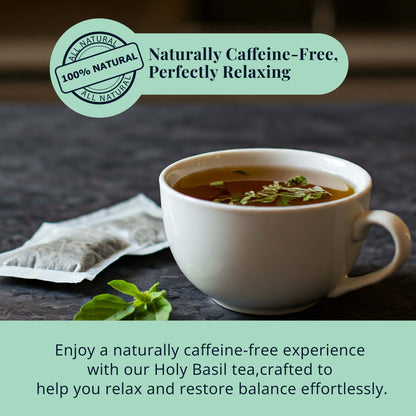 Akshit Holy Basil Tea ( Tulsi tea ) ( 75 Tea Bags), Made with Pure Dried Holy Basil Tea Leaves Immune Support Tea, Caffeine-free, Non-Gmo, Tulsi Tea.