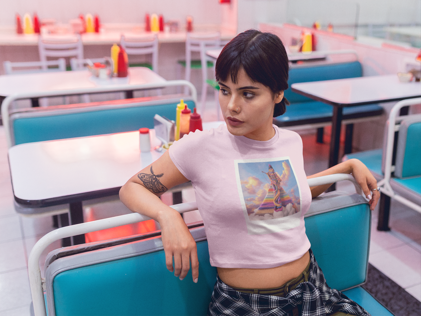 Nubian Kemet Polaroid Queen Women's Crop T-Shirt