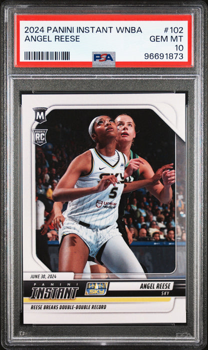 Graded 2024 Panini Instant WNBA Angel Reese #102 Rookie RC Basketball Card PSA 10 Gem Mint