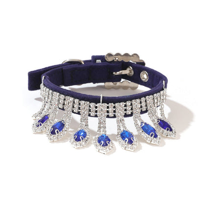 Crystal Chandelier Gemstone Pet Collar 4 Color
