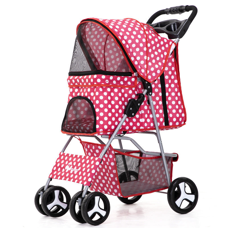 Luxury Foldable Pet Stroller – Breathable & Travel-Friendly