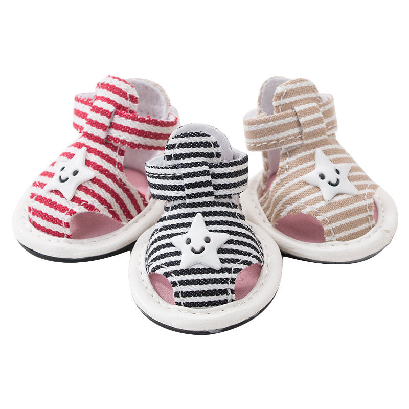 Striped Summer Dog Sandals with Cute Star Design Shoes