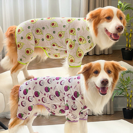Fruit & Floral Breathable Dog Recovery Pajamas (4 Patterns)