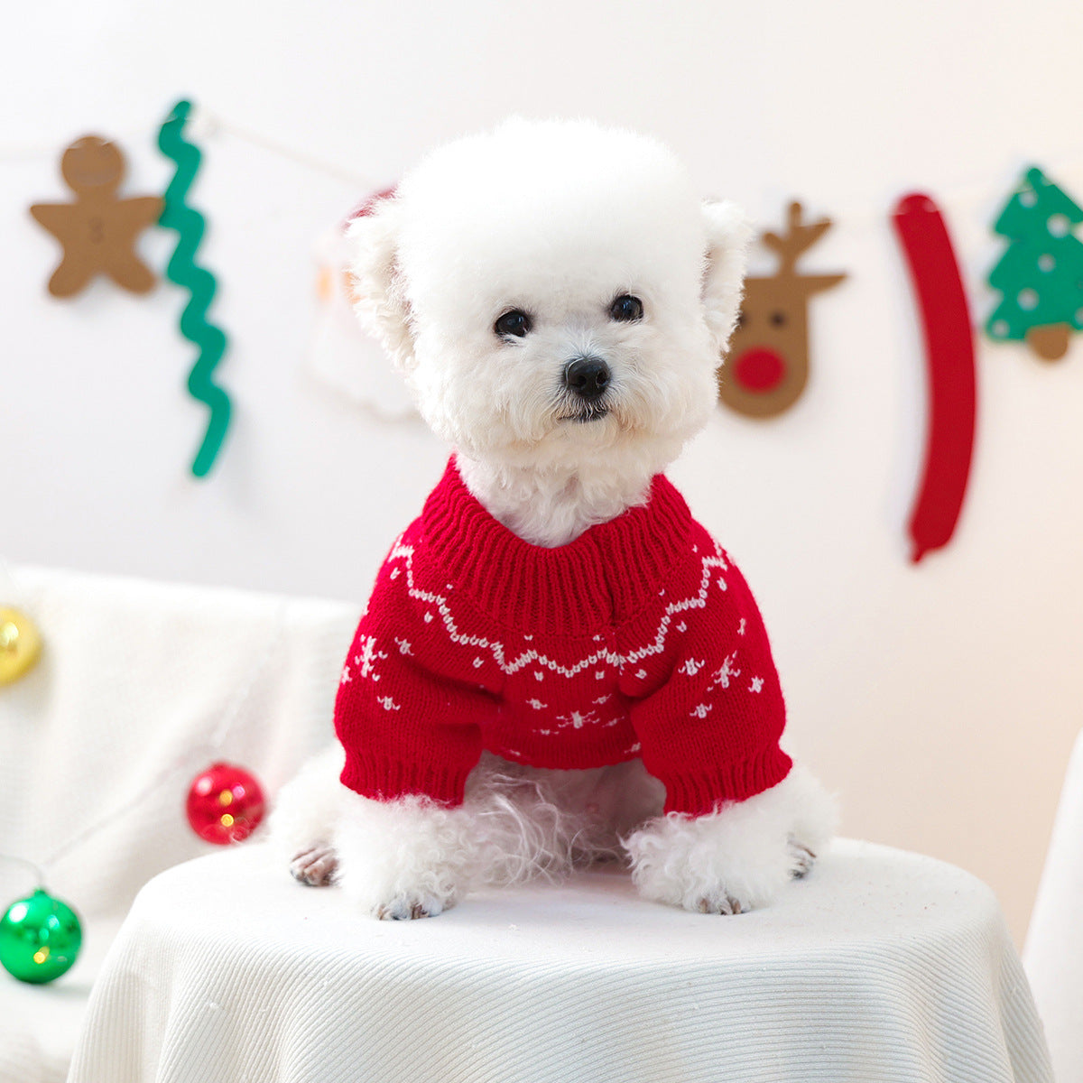 Red Reindeer Christmas Pet Sweater