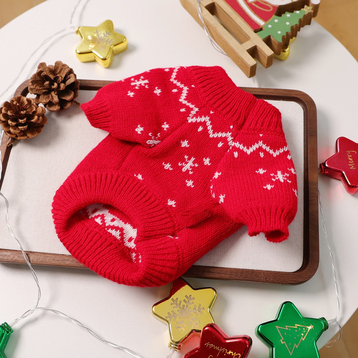 Red Reindeer Christmas Pet Sweater