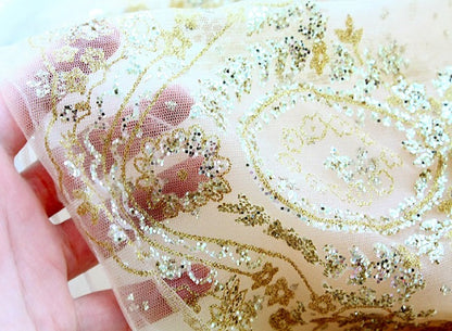 Handmade Luxury Champagne Gold Princess Dog Wedding Dress Glitter Lace Ball Gown for Small Dogs