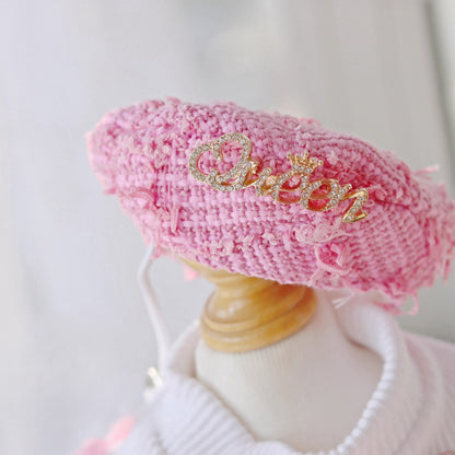 Handmade Chic Puppy Suit Pink Tweed Skirt Outfit