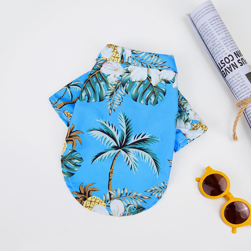 Hawaiian Pet Beach Shirt – Tropical Print Summer Outfit