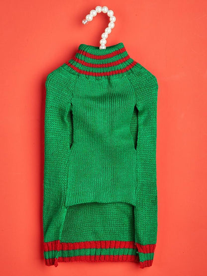 Christmas Pet Sweater • Knit Snowman & Pom-Pom Hat