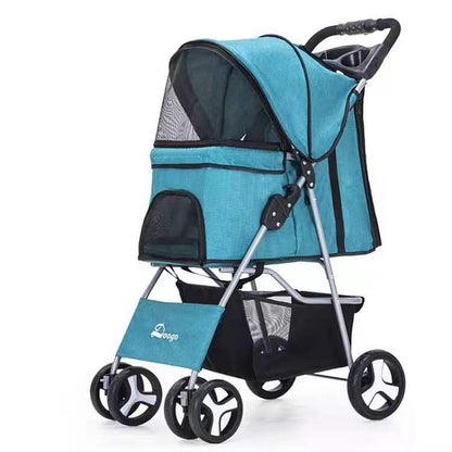 Luxury Foldable Pet Stroller – Breathable & Travel-Friendly