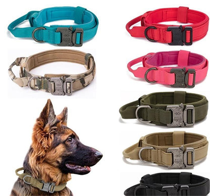 Dog collar+leash set Military-Style Tactical Nylon Collar for Large dogs