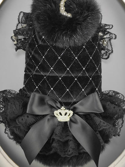 dog black cotton padded coat