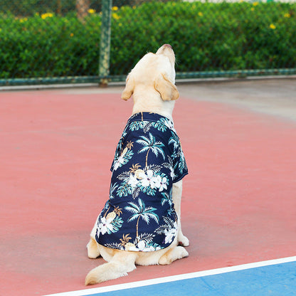 Hawaiian Pet Beach Shirt – Tropical Print Summer Outfit