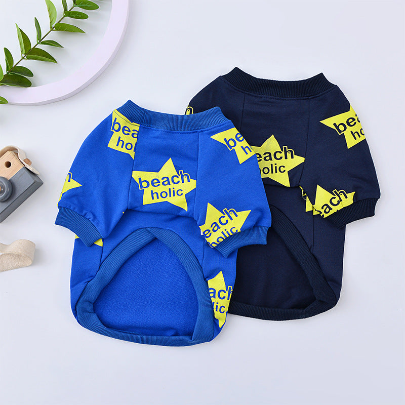 Star Print Dog Sweatshirt + Cozy Fit & Beach Holic Style