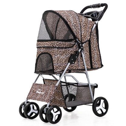 Luxury Foldable Pet Stroller – Breathable & Travel-Friendly