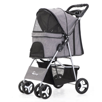 Luxury Foldable Pet Stroller – Breathable & Travel-Friendly