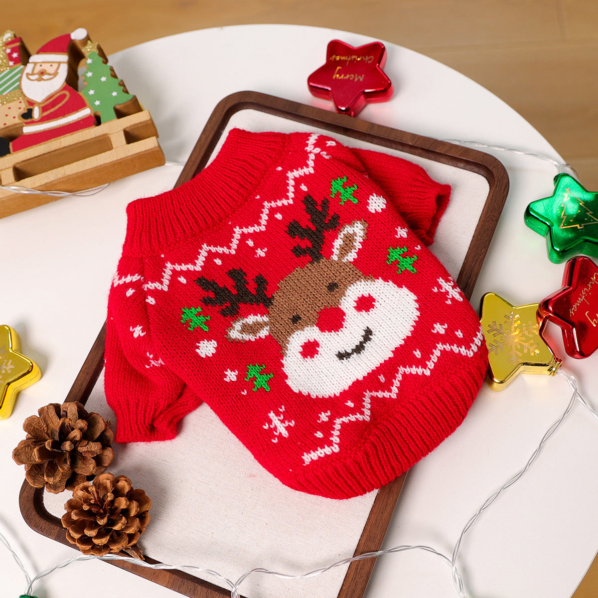Red Reindeer Christmas Pet Sweater