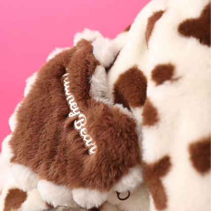 Cozy Heart Fleece Pet Coat Pink