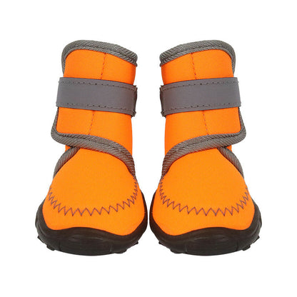 Orange Dog Boots with Hook-and-Loop Straps