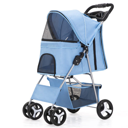 Luxury Foldable Pet Stroller – Breathable & Travel-Friendly