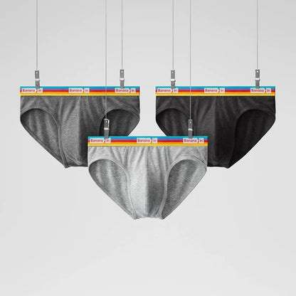 Banana Men’s Silver Briefs – Cotton Blend with Antibacterial Pouch Support