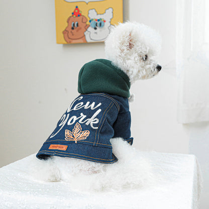 Denim Dog Hoodie Jacket Outfit