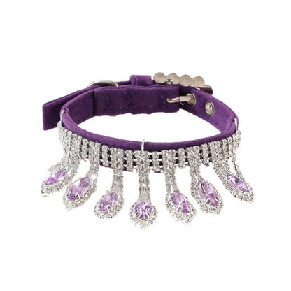 Crystal Chandelier Gemstone Pet Collar 4 Color
