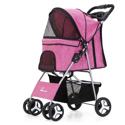 Luxury Foldable Pet Stroller – Breathable & Travel-Friendly