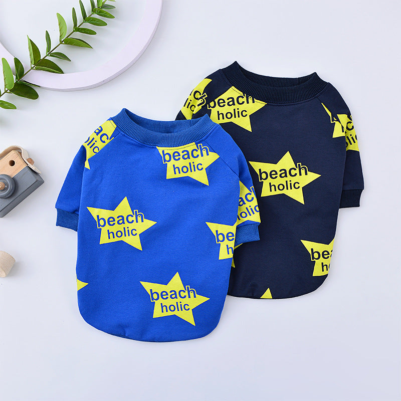 Star Print Dog Sweatshirt + Cozy Fit & Beach Holic Style