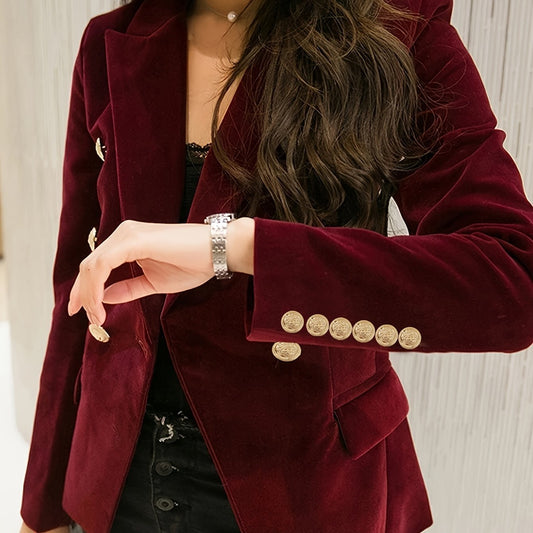 Japanese Retro Striped Linen Coat Dark Red - Silk Blend