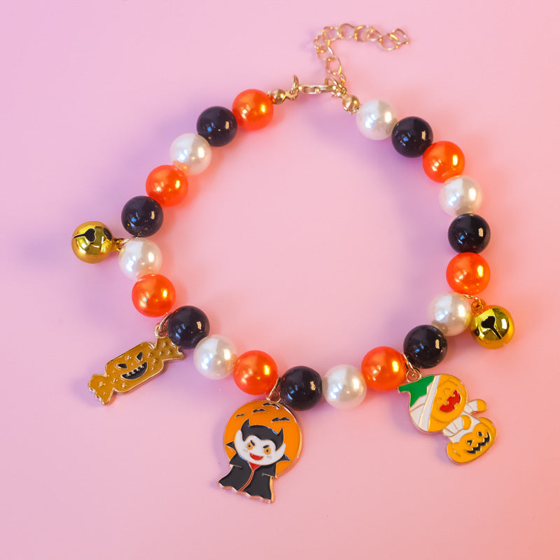 Pet Halloween necklace Vampire & Pumpkin