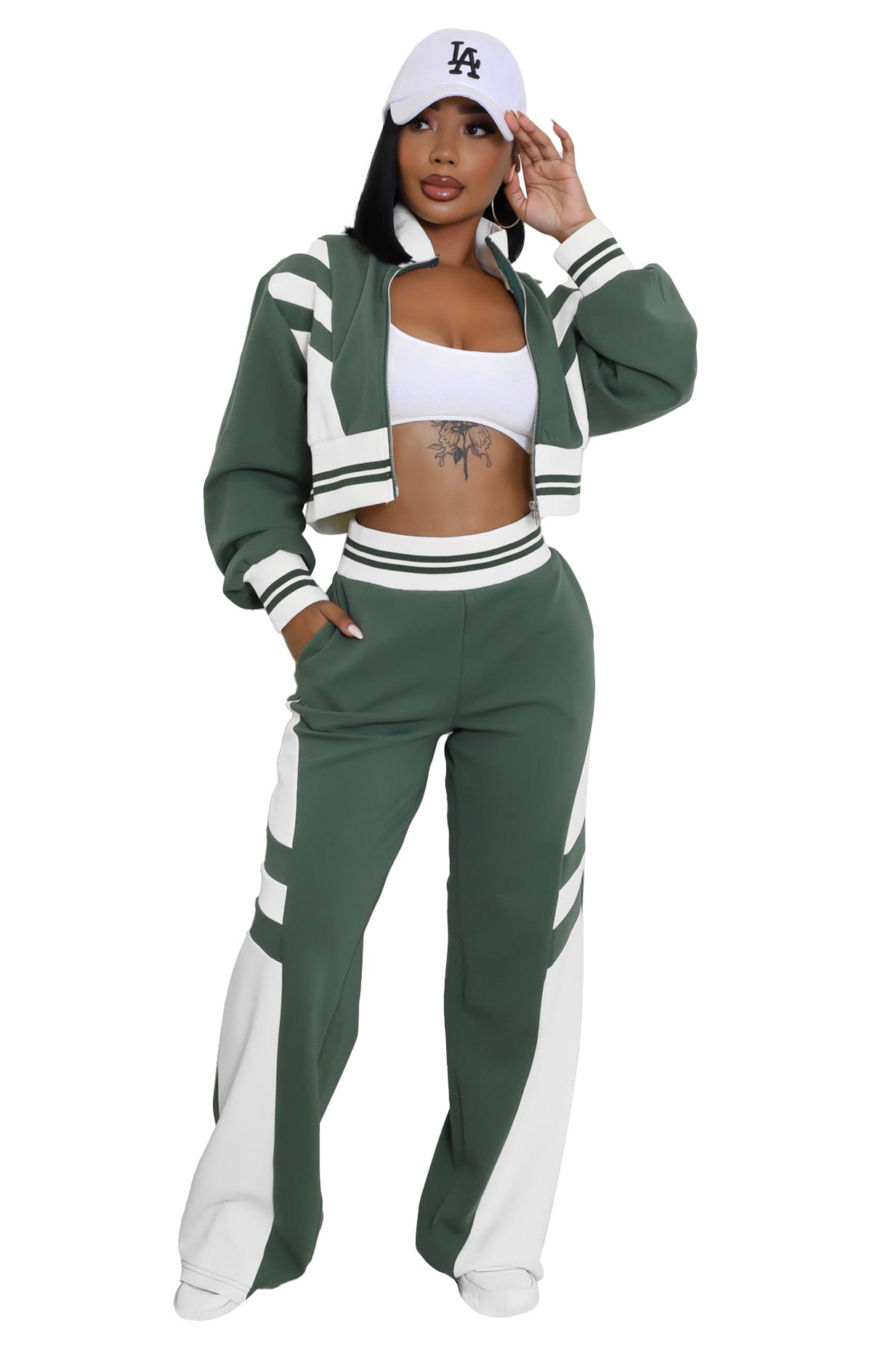 WOMEN FASHION CASUAL TWO PIECE PANT SET