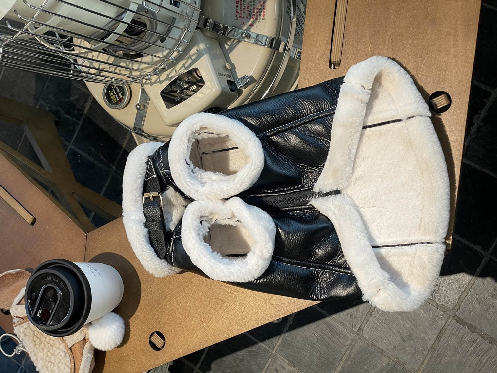 Furry Biker Dog Jacket