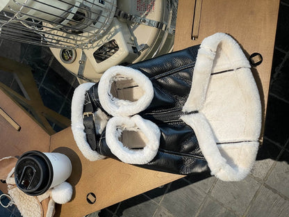 Furry Biker Dog Jacket
