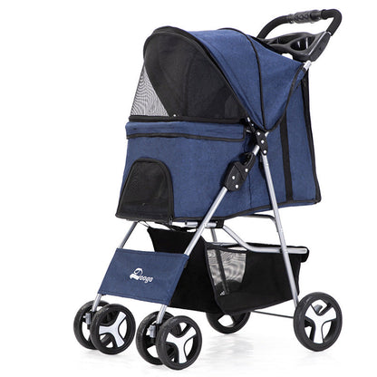 Luxury Foldable Pet Stroller – Breathable & Travel-Friendly