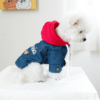 Denim Dog Hoodie Jacket Outfit