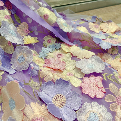 Luxury Lavender Floral Princess Dog Dress with Train – Light Purple Elegant Couture Pet Gown for Weddings & Photoshoots