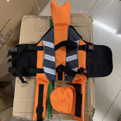 Dog Life Jacket with Rescue Handle & Reflective Strips