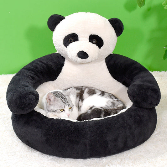 Panda Hug Plush Pet Bed