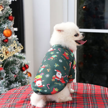 Dog & Cat Christmas Pullover • Warm Fleece, Santa Print