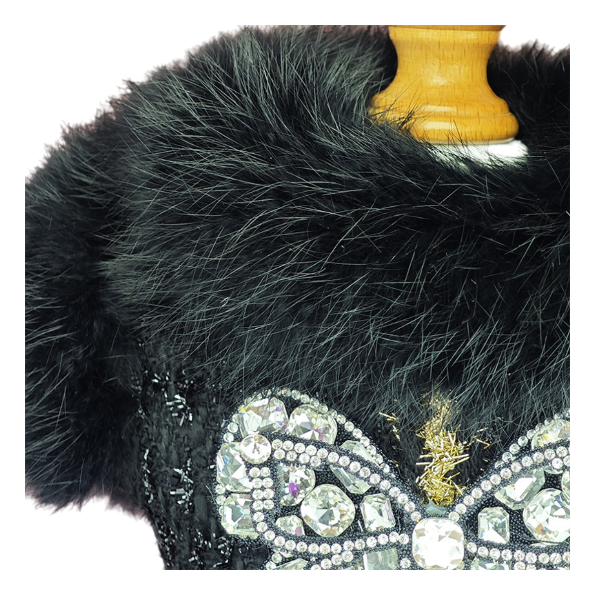 Black Butterfly Embellished Pet Dress Dog Coat