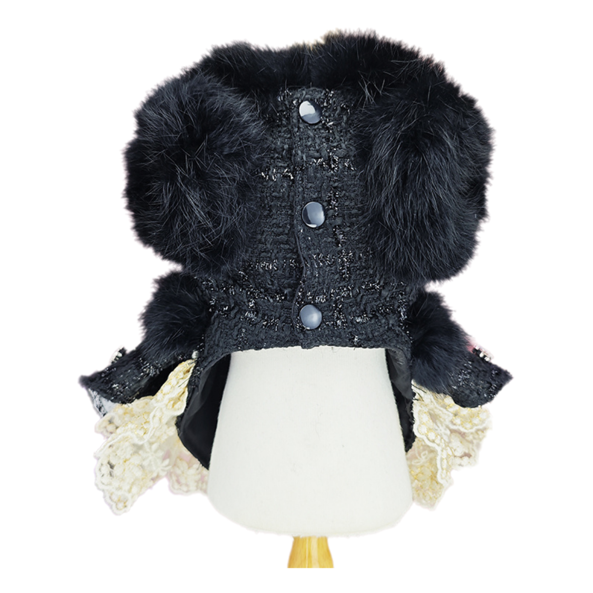 Black Butterfly Embellished Pet Dress Dog Coat