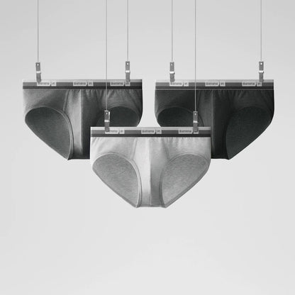 Banana Men’s Silver Briefs – Cotton Blend with Antibacterial Pouch Support